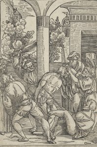 A Flagelação, de A Vida de Cristo, ca. 1511-12. de Hans Schäufelein the Elder