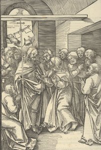 A Incredulidade de Tomé, do Espelho da Paixão de Nosso Senhor Jesus Cristo, 1507 de Hans Schäufelein the Elder