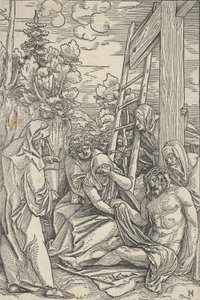 A Lamentação, de A Vida de Cristo, c. 1511-12. de Hans Schäufelein the Elder