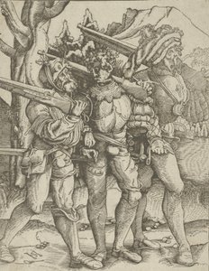 Três soldados com mosquetes, ca. 1511-15. de Hans Schäufelein the Elder