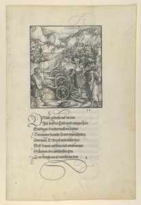 Unfalo Colocando em Perigo Theuerdanck, Causando a Explosão de Três Canhões, de Theuerdan..., 1517. de Hans Schäufelein the Elder