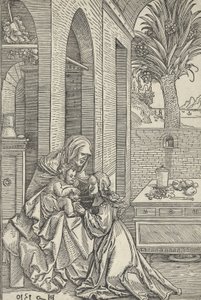Virgem e o Menino com Santa Ana, 1510. de Hans Schäufelein the Elder
