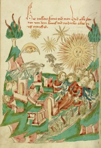 O fim do mundo Ms Ludwig XV 9 fol. 95v, 1469 (tinta, cor lava e têmpera sobre papel)