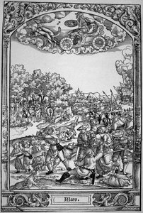 Marte (gravura em madeira) de Hans Sebald (School of) Beham