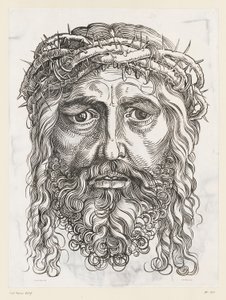 Cabeça grande de Cristo com coroa de espinhos de Hans Sebald (after) Beham