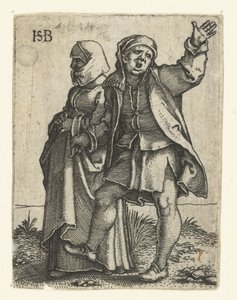 casal camponês Desfile de casamento camponês (título da série) de Hans Sebald Beham