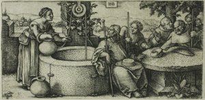 Cristo e a mulher de Samaria de Hans Sebald Beham