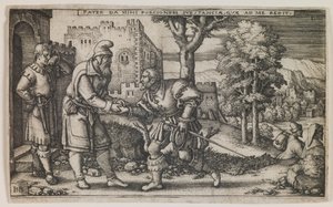 Partida do filho pródigo, da série "A história do filho pródigo" de Hans Sebald Beham