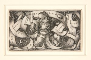 O Pequeno Buffoon com Grande Banda Escrita (The Little Buffoon) de Hans Sebald Beham
