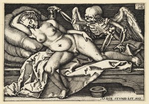 A morte e a mulher adormecida de Hans Sebald Beham