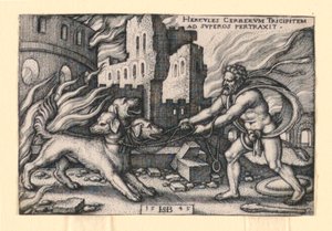 Hércules Capturando Cerberus de Hans Sebald Beham