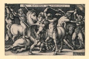 Hércules lutando contra os centauros de Hans Sebald Beham