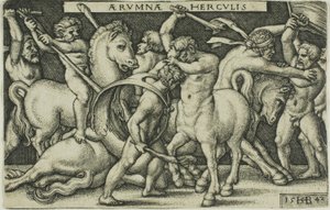 Hércules e os Centauros, de Trabalhos de Hércules de Hans Sebald Beham