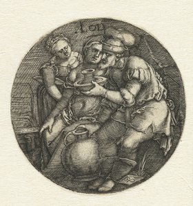 Lot e as suas filhas de Hans Sebald Beham