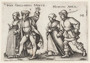 março e abril de Hans Sebald Beham