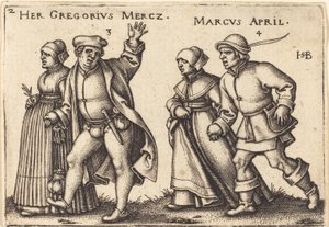 março e abril de Hans Sebald Beham