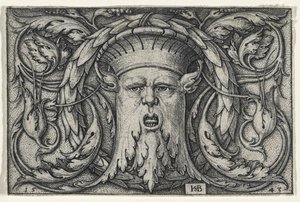 Mascaron, 1543 (gravura em papel) de Hans Sebald Beham