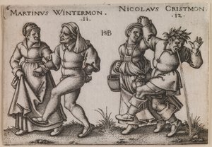 "novembro e dezembro" da série "A Festa dos Camponeses ou Os Doze Meses" de Hans Sebald Beham