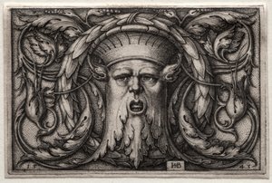 Ornamento da cabeça e coroa de sátiro de Hans Sebald Beham