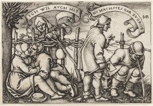 Camponeses atrás da cerca de Hans Sebald Beham