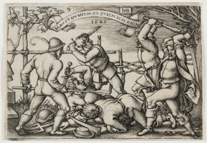 Briga de Camponeses, prato 9 de A Festa dos Camponeses ou os Doze Meses de Hans Sebald Beham