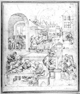 Ciência, Arte e Comércio (caneta e tinta) de Hans Sebald Beham