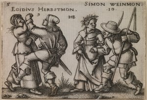 "setembro e outubro" da série "A Festa dos Camponeses ou Os Doze Meses" de Hans Sebald Beham