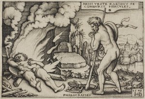 A morte de Hércules, de Os trabalhos de Hércules, 1548 de Hans Sebald Beham