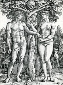 A queda de Adão e Eva, c.1525-27 (xilogravura) de Hans Sebald Beham