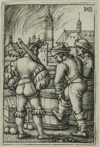 O guarda junto aos tonéis de pólvora de Hans Sebald Beham
