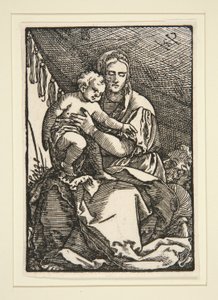 A Sagrada Família debaixo do dossel de Hans Sebald Beham
