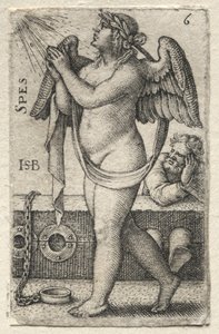 O conhecimento de Deus e as sete virtudes cardeais: esperança - Spes. de Hans Sebald Beham