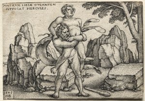 Hércules esmagando Antaeus de Hans Sebald Beham