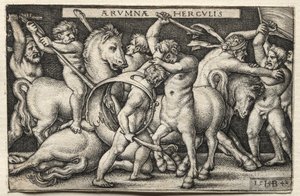 Hércules a derrotar os centauros de Hans Sebald Beham