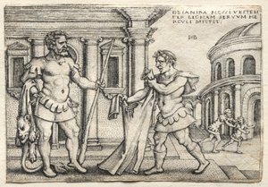 Hércules a receber a veste embebida no sangue de Nessus de Hans Sebald Beham