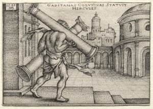Os trabalhos de Hércules: Hércules e as colunas de gases de Hans Sebald Beham