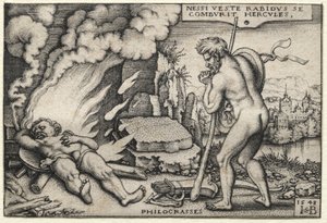 Hércules na sua pira, 1548. de Hans Sebald Beham