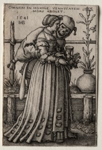 A dama da morte disfarçada de tolo, 1541. de Hans Sebald Beham