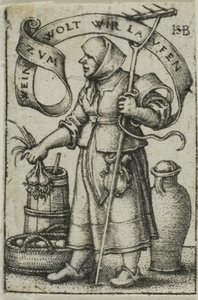 A mulher do mercado de Hans Sebald Beham