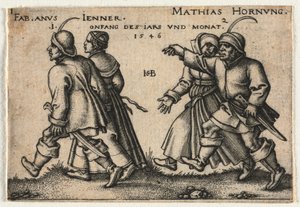O casamento camponês ou os doze meses: 1-Fabianus Jenner 2-Mathias Hornung de Hans Sebald Beham