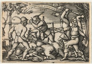 As Bodas Camponesas ou os Doze Meses: No. 9 de Hans Sebald Beham