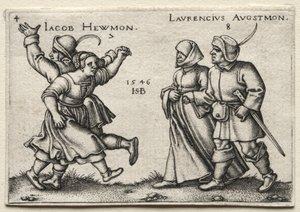 O Casamento da Vila: Jacob Hewmon Lawrencius Augstmon, 1546. de Hans Sebald Beham