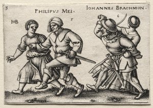 O Casamento na Aldeia: Philipus Mei / Johannes Brachmon de Hans Sebald Beham