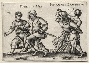 Casamento na Vila: Philipus Mei Johannes Brachmon, 1546. de Hans Sebald Beham