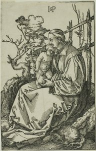 A Virgem com a pera e o menino no banco de Hans Sebald Beham