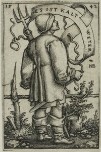 O camponês do tempo "está frio" de Hans Sebald Beham