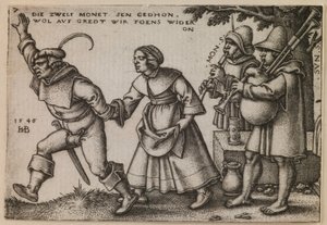 "O Fim do Ano" da série "A Festa dos Camponeses ou Os Doze Meses" de Hans Sebald Beham