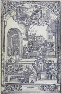 O planeta Mercúrio e artistas, estudiosos e técnicos, c1535 (gravura) de Hans Sebald Beham