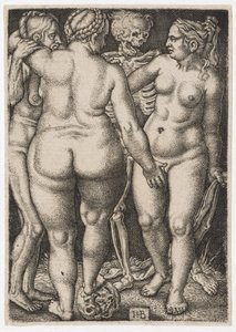 Três mulheres e mortos, c. 1546-50 de Hans Sebald Beham