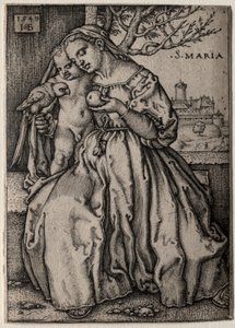 Virgem com o papagaio, 1549. de Hans Sebald Beham